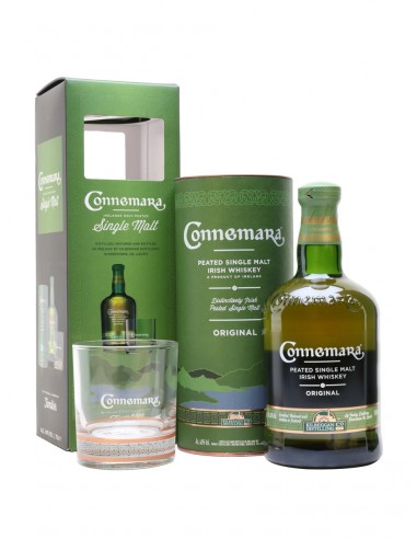 Les5CAVES - Coffret Whisky CONNEMARA Peated 40% 70cl - Prestige Whisky avec étui + verre