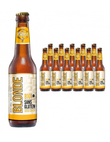 Les5CAVES - Pack Pietra Bière Corse blonde bio sans gluten 5,5% bouteille 12x33cl - Corse