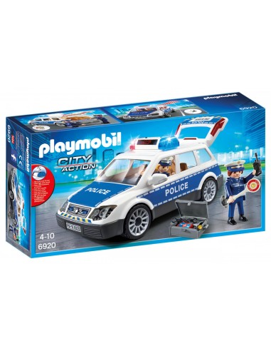 VOITURE DE POLICIERS AVEC GYROPHARE