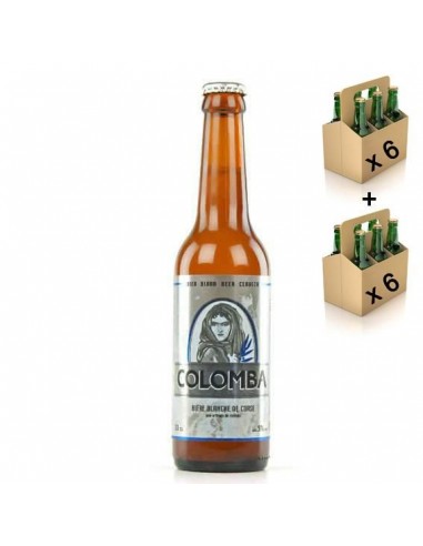 Les5CAVES - Pack x12 Bières Colomba blanche 5° 12x33cl - bière Corse aux herbes du maquis, France