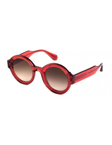 Lunettes de Soleil Femme Authentique GIGI BARCELONA modèle LAURA en Acétate bordeaux transparent et verres marrons dégradés