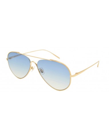 Lunettes de Soleil Femme Authentique Gigi Barcelona HABANA en Métal Titanium Shiny gold titanium verres bleus dégradés